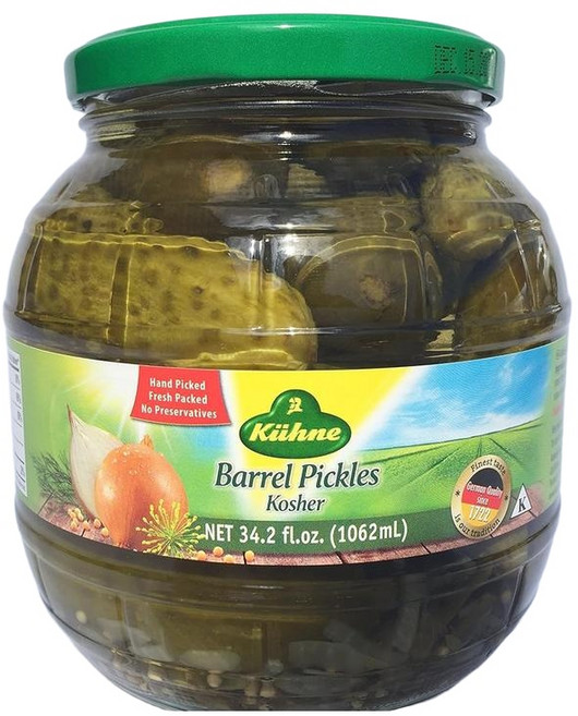 Gundelsheim 퀴네 코셔 피클 글라스 배럴 1062ml, 1개, 1.062L
