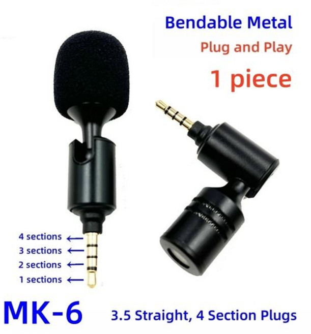 색소폰 무선 핀 마이크 미니 3.5mm 잭 사운드 카드 핸드폰 카메라 태블릿 소음 감소 소형 경량 휴대용 고감도, 01 MK-6-4 Sections, MK-6-4 Sections