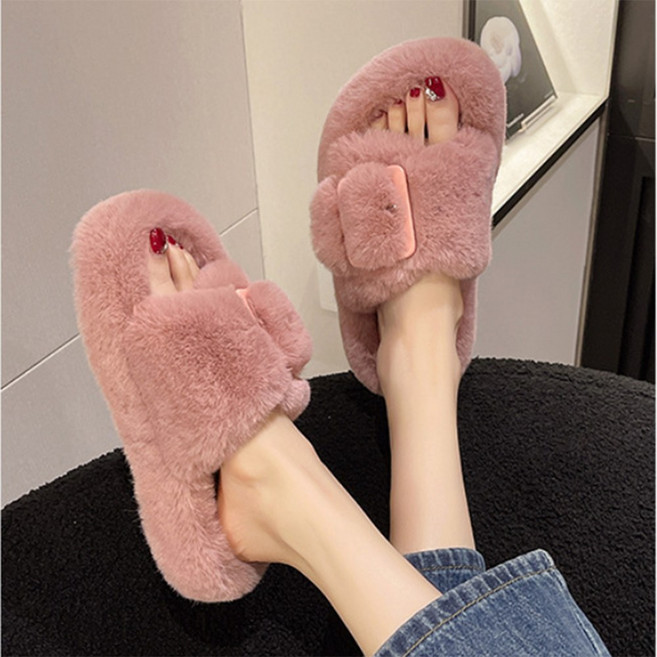 겨울 실내 밍크 털 퍼 키높이 3CM 슬리퍼 실내화