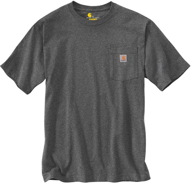 CARHARTT 美版 K87 CRH POCKET TEE 6.75oz 重磅口袋 短T (CRH雪花深灰) 化學原宿, CRH 雪花深灰,XL
