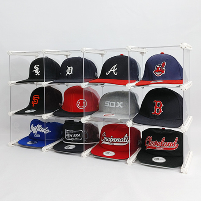 엠블럭&스페셜 스냅백정리함 뉴에라모자보관함 모자보관함 야구모자정리함 골프모자정리 모자진열대 수납장, 1세트