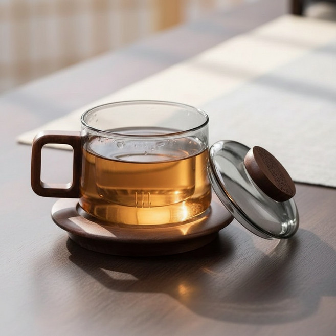 Sinaid 내열유리 티머그 페퍼민트티백