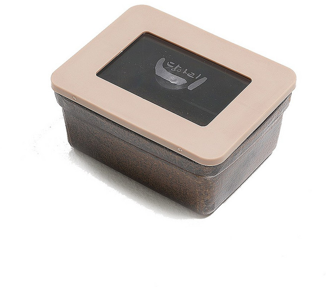 당아리 황토로 빚은 냉장 사각옹기 1호 종지 220ml 김치통 반찬통 냉장고 항아리 김장용기, 1개, 1개