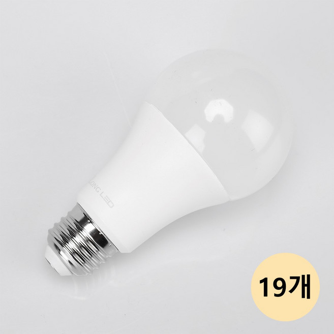 LONG 전구 LED 12W 주백색(아이보리색빛 4000K) e26, 19개
