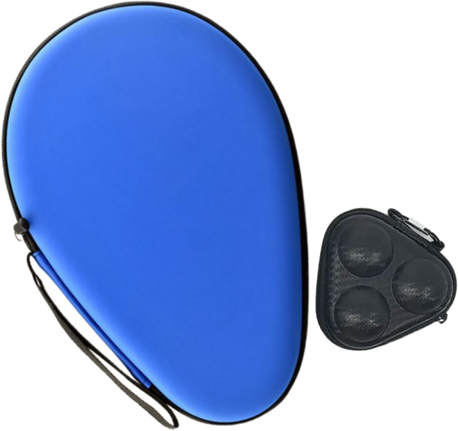 르브아 탁구 하드케이스 라켓 볼 세트, 블루, 1개