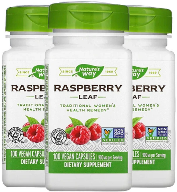 네쳐스웨이 라즈베리잎 450mg 비건 캡슐 100정, 3팩 - 쿠팡
