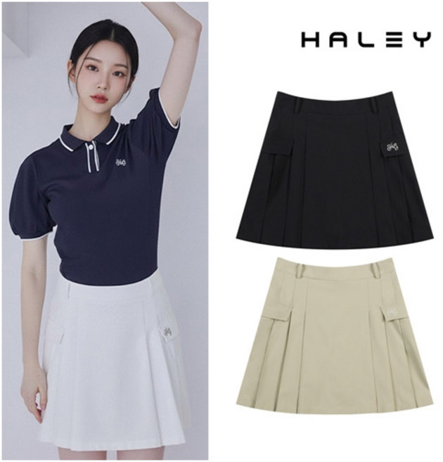 [헤일리] 골프 여성 사이드 주름 플리츠 큐롯 스커트 HSCWK1215