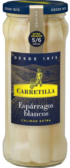스페인 까레띠아 CARRETILLA Extra white asparagus 아주 두꺼운 화이트 아스파라거스 5-6개입, 8개, 540g