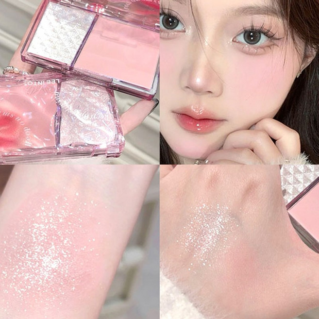 하이라이터 LEEINTO 라이트 스위트 에너지 하이 글로스 블러쉬 디스크 펄 파인 플래시 밝은 메이크업 파우더 날리지 않음 루즈, [03]01, 1개, [03] 01