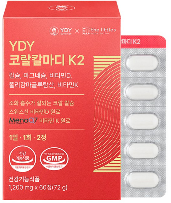YDY 코랄칼마디 K2 칼슘 비타민D, 1개, 60정