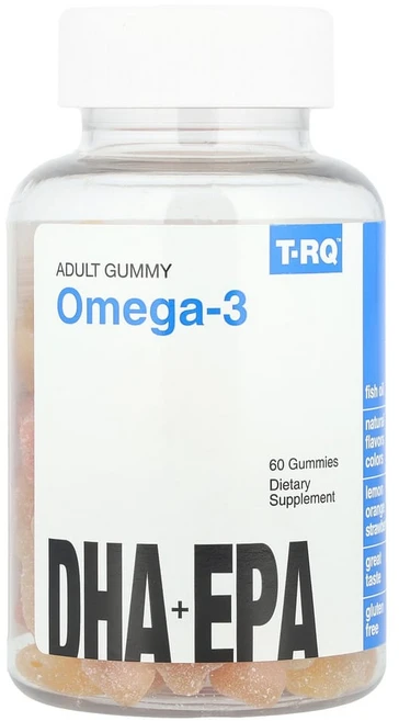 T-RQ 성인용 구미젤리 오메가3 DHA+EPA 레몬 오렌지 딸기, 60정, 1개 - 쿠팡