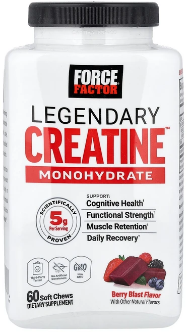 포스 팩터 Force Factor Legendary Creatine™ 일수화물 베리 블라스트 소프트 츄 60개츄 1개당 2.5g141555원산지:기타, Force Factor (포스 팩터) Factor, 전, 1개, 60 - 쿠팡