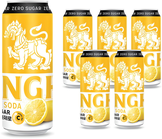 싱하 레몬소다 제로, 330ml, 6개