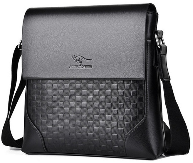 리치모리 남성 고급 체크보드 플랩백 Business 크로스백