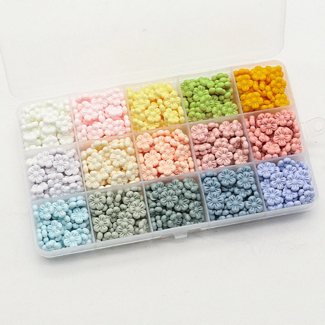 실링왁스 다색 컬러 세트 플라워 모양, 15컬러 1번, 1개