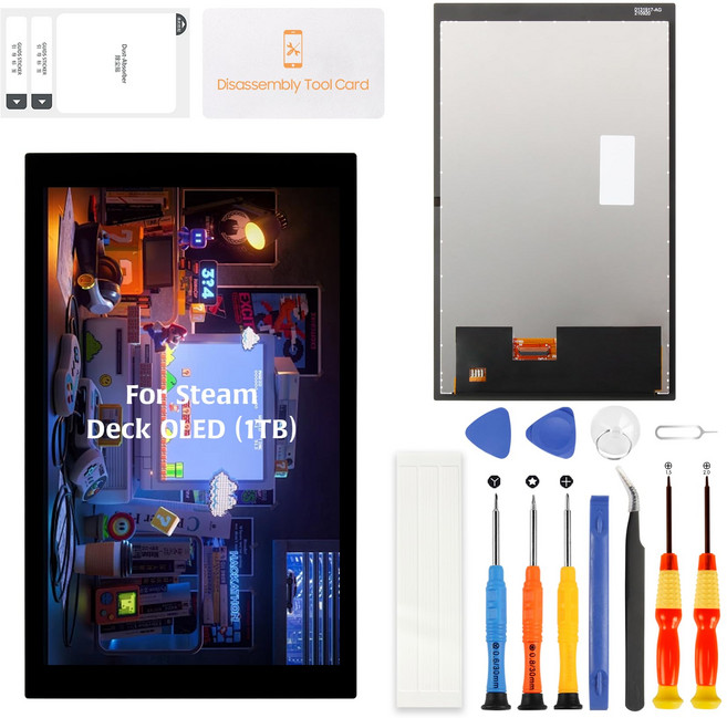 SRJTEK For Steam Deck OLED 1TB LCD 버전 화면 교환 부품 매트 스크린 순정 소재