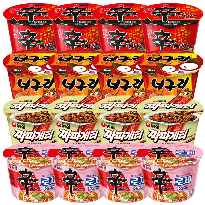 농심 신라면+너구리+짜파게티+신라면로제, 1박스