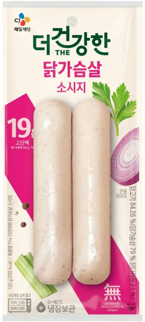 (냉장)[더건강한]닭가슴살 소시지, 120g, 10개
