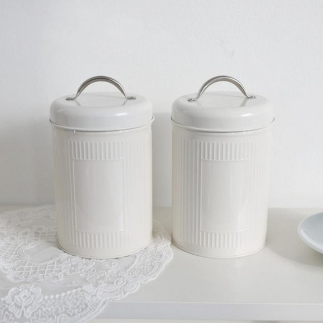 케이트가든 원통형 틴케이스 캡슐 커피 캡슐 세제 보관함, 2개