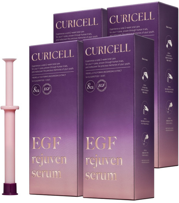 큐리셀 EGF 리쥬븐 세럼 Y존 탄력 특허원료 보습젤, 4개, 12ml