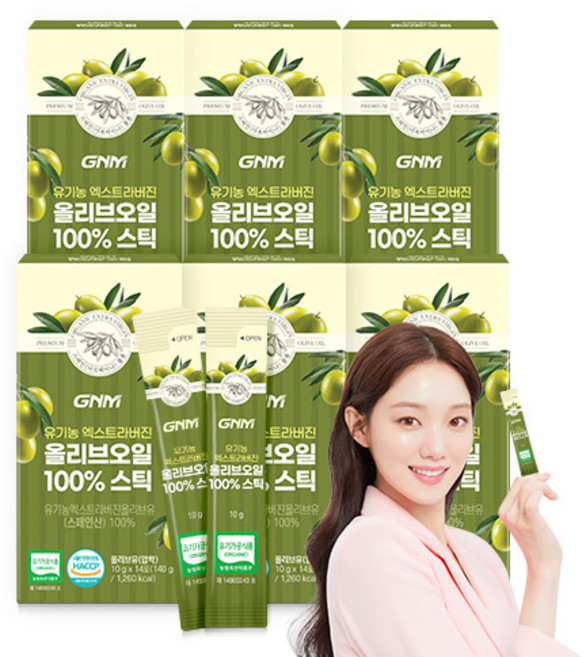 GNM 유기농 엑스트라버진 올리브오일 100% 스틱, 140g, 6개