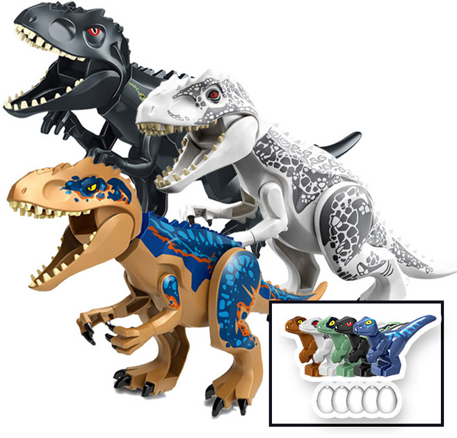 빅사이즈 공룡 인도미누스렉스 3종 호환블록 브릭미니피규어 수집/장식/전시용 키덜트아이템, 1개, INDO04. 인도미누스렉스 3종 세트(로켓)