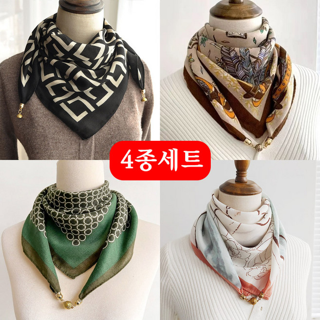 스타일럭 원터치 자석 쁘띠 스카프 머플러 4종세트