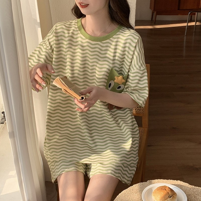 스타일아유 여름 러블리 여성 반팔 반바지 파자마 상하세트 홈웨어 12종 SE1314