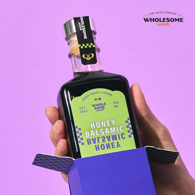 [홀썸위크] 저당 허니 발사믹 저칼로리 저지방 다이어트 샐러드 드레싱 소스, 2개, 200g