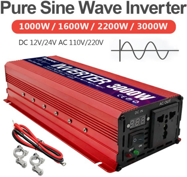 사인파 인버터 3000W 2200W 1600W DC12V 24V AC110V 220V 50Hz 60Hz 전압 변압기 태양 광 변환기 발전기, 08 12V 1000W 220V, 01 China Mainland