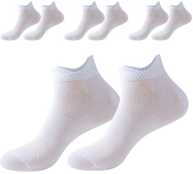 남녀공용 스포츠 쿠션 양말 미끄럼방지 흡습속건 발목삭스 러닝 헬스 4종세트, 1세트, 02 여성 화이트