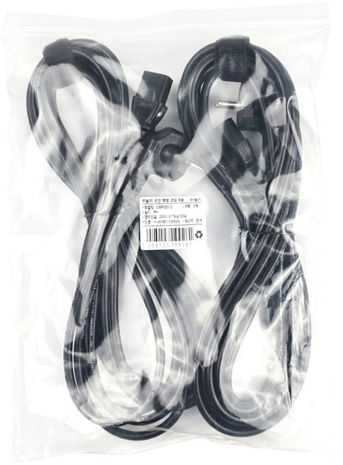 티놀지 국산 AC코드 0.75SQ 10A 파워케이블 전원케이블, 2개, 5m