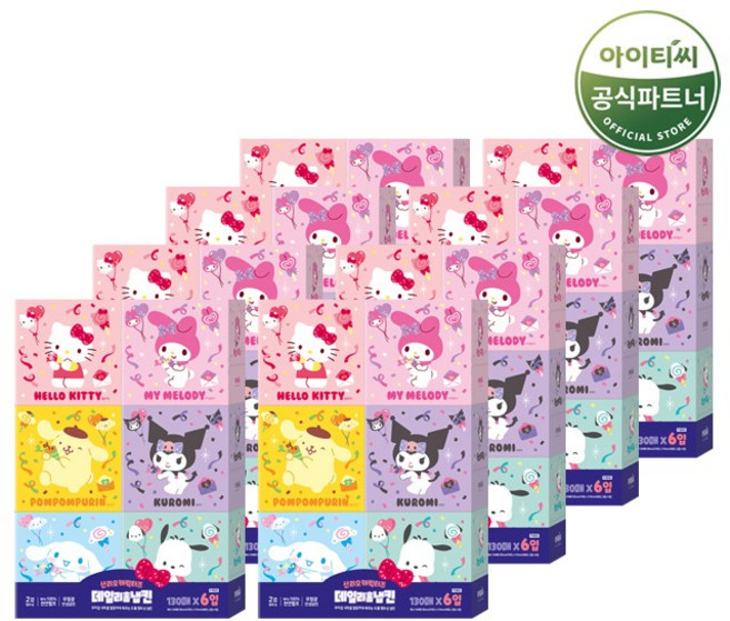 산리오 데일리 홈냅킨 130매 6입X8팩, 130매입, 8개