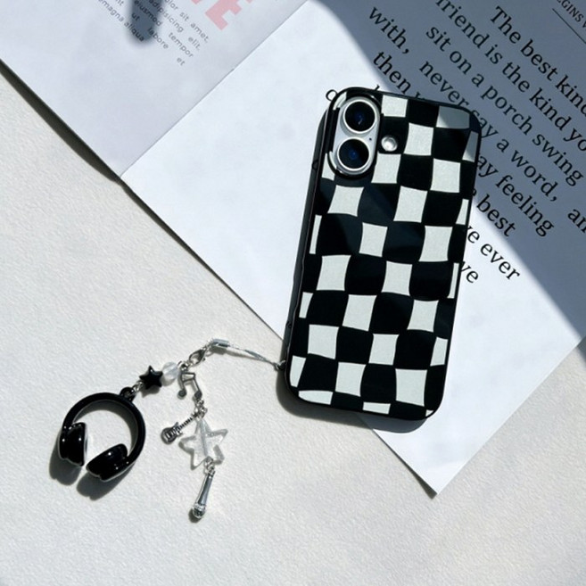 HS&D 체커보드 키링 휴대폰 케이스