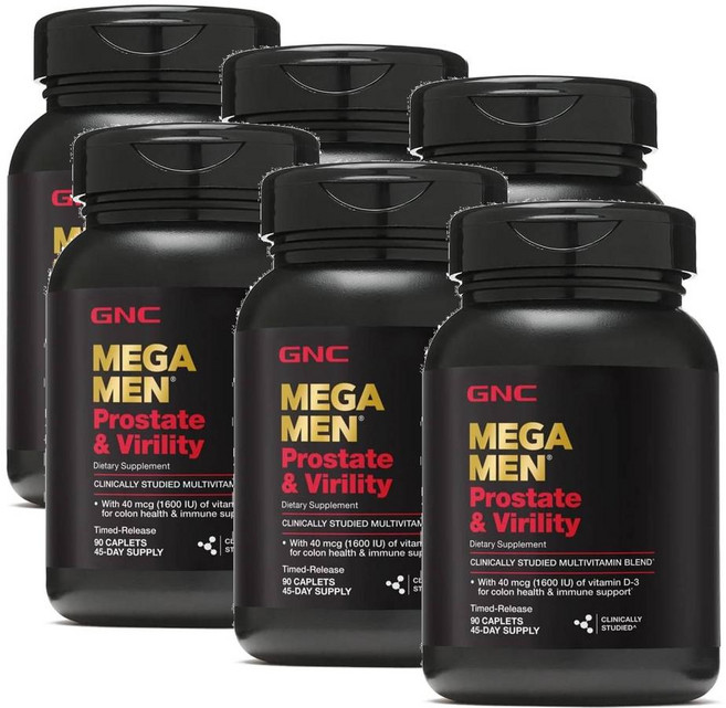 지엔씨 메가 맨 프로스테이트 앤 버릴리티 멀티비타민 GNC Mega Men Prostate and Virility, 6개, 90정
