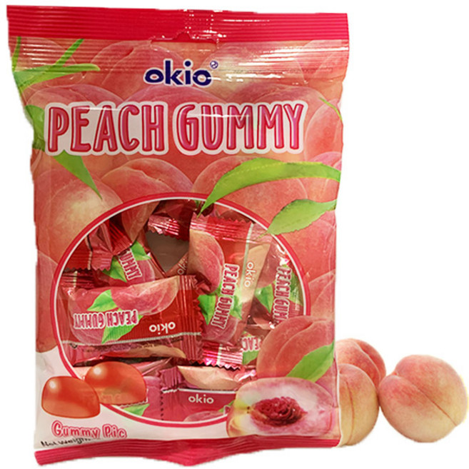 코쿤 오키오 복숭아 구미 80g 수입 피치 젤리 아이들 간식, 10개