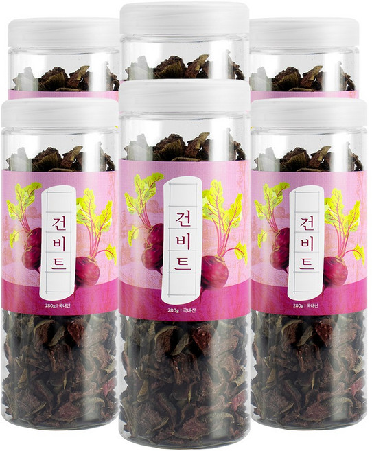 두손애약초 국산 말린 레드 비트 뿌리 건조 비트차 280g, 6개