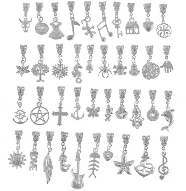 RUBYCA 120Pcs 티베트 화이트 실버 도금 금속 커넥 RUBYCA 120Pcs Tibetan White Silver Plated Metal Connector Bails Mi