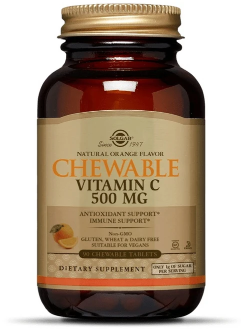 솔가 비타민 C 500mg 츄어블 타블렛 글루텐 프리 비건, 90정, 1개 - 쿠팡