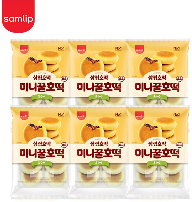 삼립 옥수수 꿀호떡요요 192g (8개입) 6봉, 6개