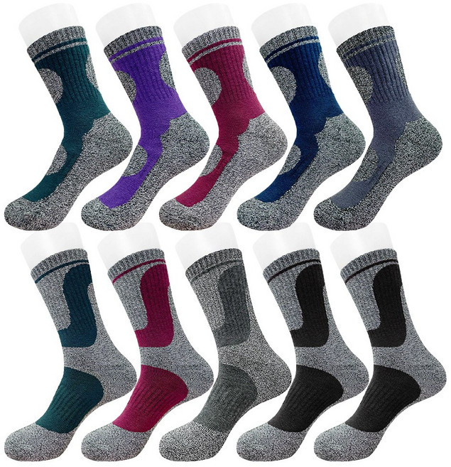 [5켤레] 몽산 쿨믹스통기성 좋고 땀흡수 잘되는 두꺼운 스포츠 중목 장목 양말 작업양말 남성 여성 편안함을 동시에 작업.등산.낚시.스포츠 양말