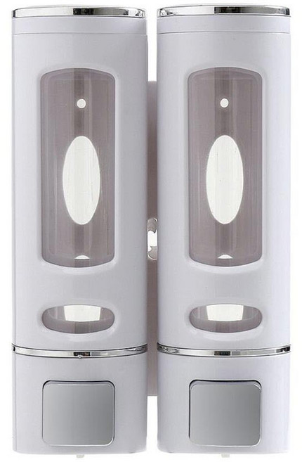 손세정제용기 샴푸통 벽걸이 디스펜서 화이트 2구 400ml