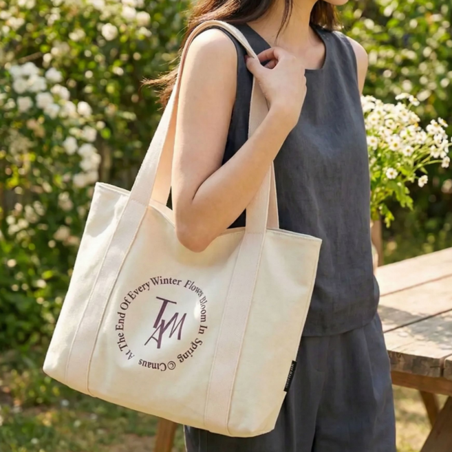 아트니 빅사이즈 캔버스 지퍼 에코백 노트북 숄더백