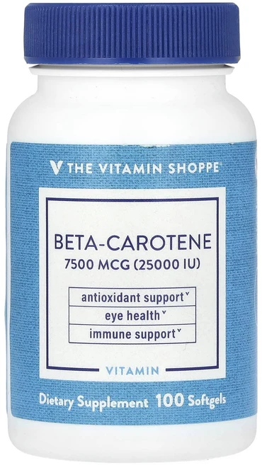 새해 첫좋은선물 The Vitamin Shoppe 베타카로틴 7500mcg(25000IU) 소프트젤 100정 제대로 할인합니다, TheVitaminShoppe베타카로틴7500mcg25, 1개 - 쿠팡