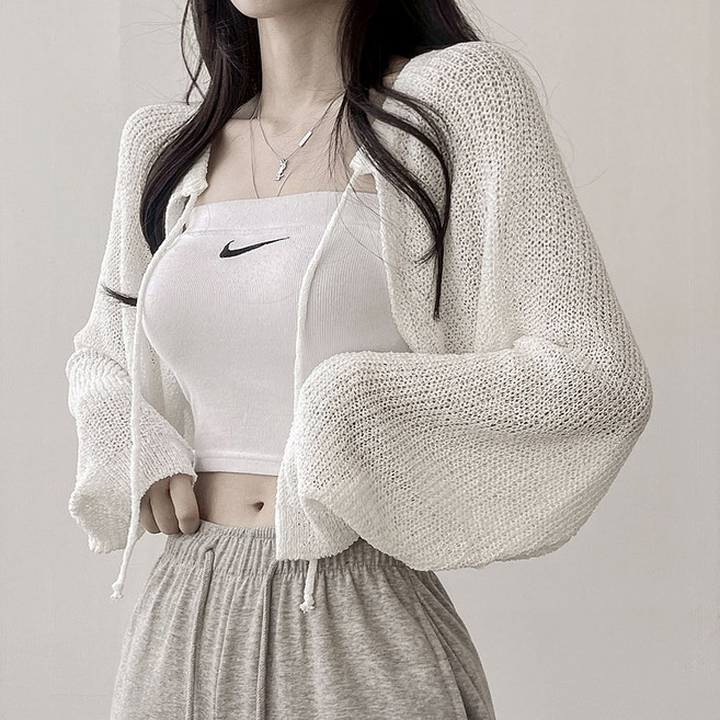 한여름까지 쭉!! 오버핏 리본끈 볼레로 니트 얇은 가디건 7color