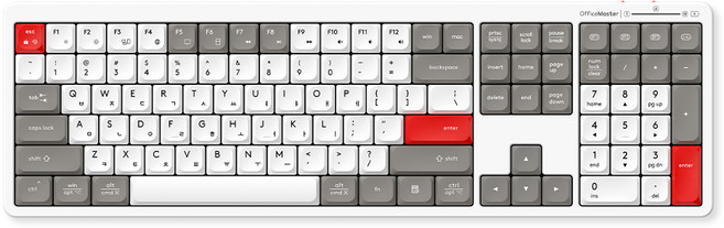 한성컴퓨터 OfficeMaster 3모드 저소음 펜타그래프 유무선 키보드, 제조사축, GK698, 레트로포인트