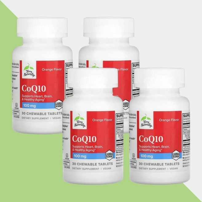 테리내추럴리 코큐텐 오렌지맛 츄어블 100mg 30정 코엔자임Q10 COQ10 4개 - 쿠팡