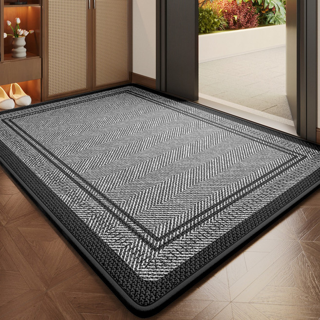 고급소재 중형 욕실 주방 현관입구 미끄럼방지 발매트, 1개, 그레이