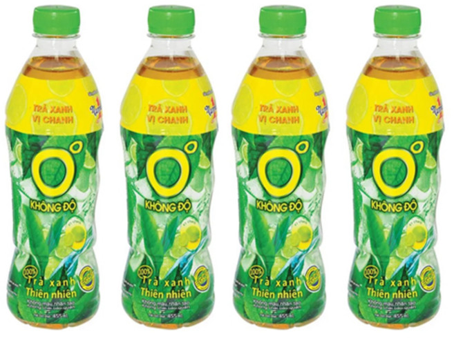 베트남 KHONG DO 콩도 영도 무가당 라임 레몬향 그린티 녹차 455ml, 4개