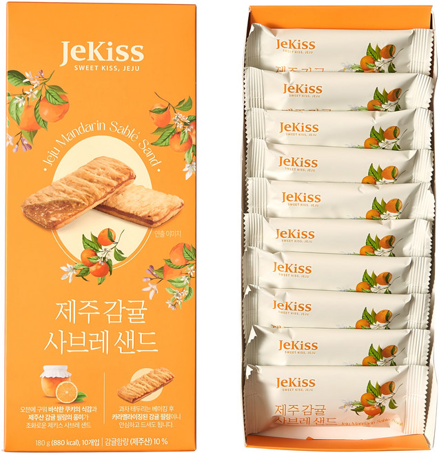 제키스 제주 감귤 사브레 샌드 10p, 180g, 1개
